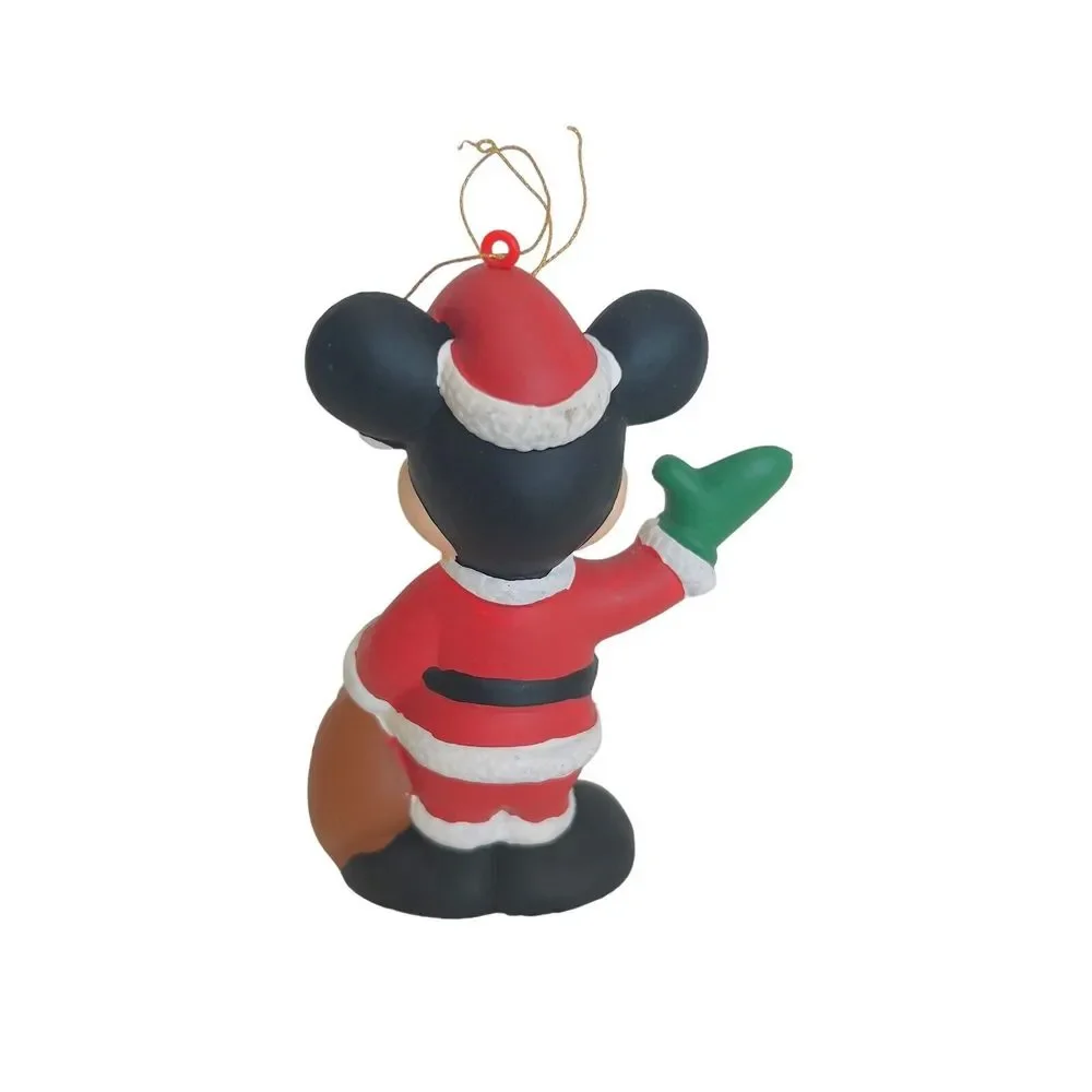 VTG Disney Plastic‎ Santa Mickey Mouse Bag of Toys Christmas Ornament 4”x2